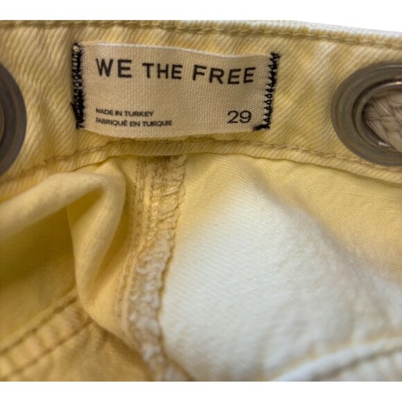 Free People We The Free Moxie Low Slung Barrel Jeans Lemon Icing Wash 29 New - Picture 14 of 16